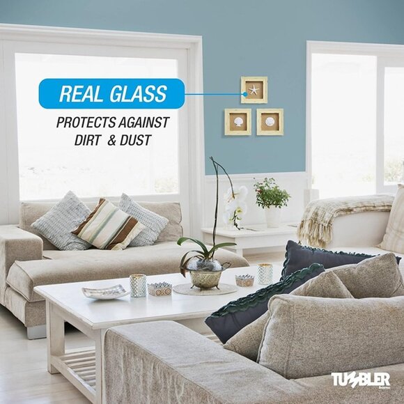 NEW Set of 3 Shell Shabby Chic Shadow Boxes- Creamy Off White Frame 7" x 7" - Picture 5 of 8